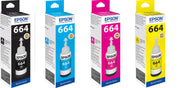 Epson Original T664 Nachfülltinte 4er Set schwarz, cyan, magenta, gelb