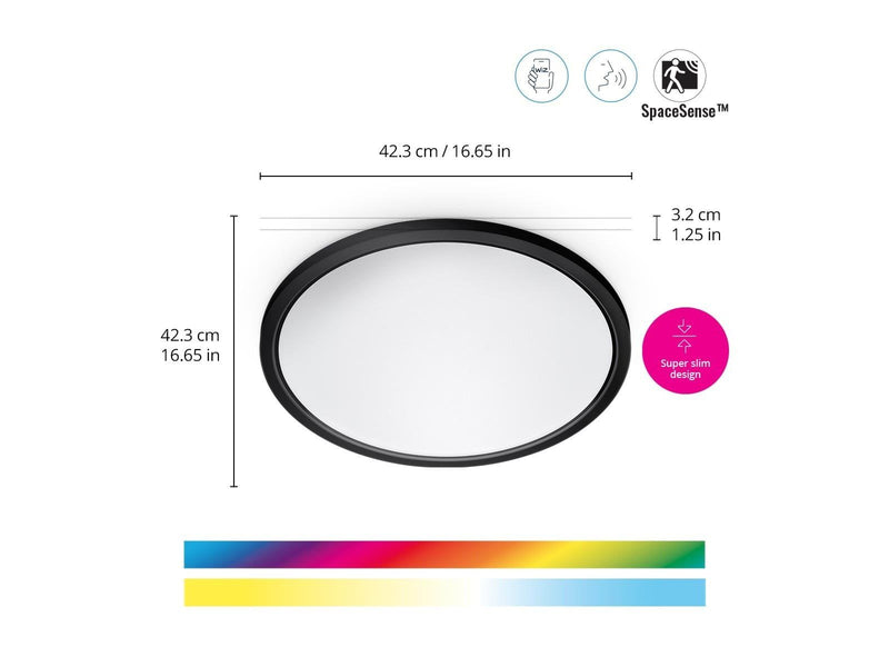 WiZ SuperSlim Ceiling 22W 2700-6500K RGB Black
