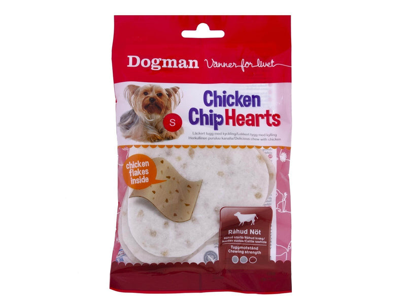 Dogman Dog Treats Chicken Chip Hearts 30g