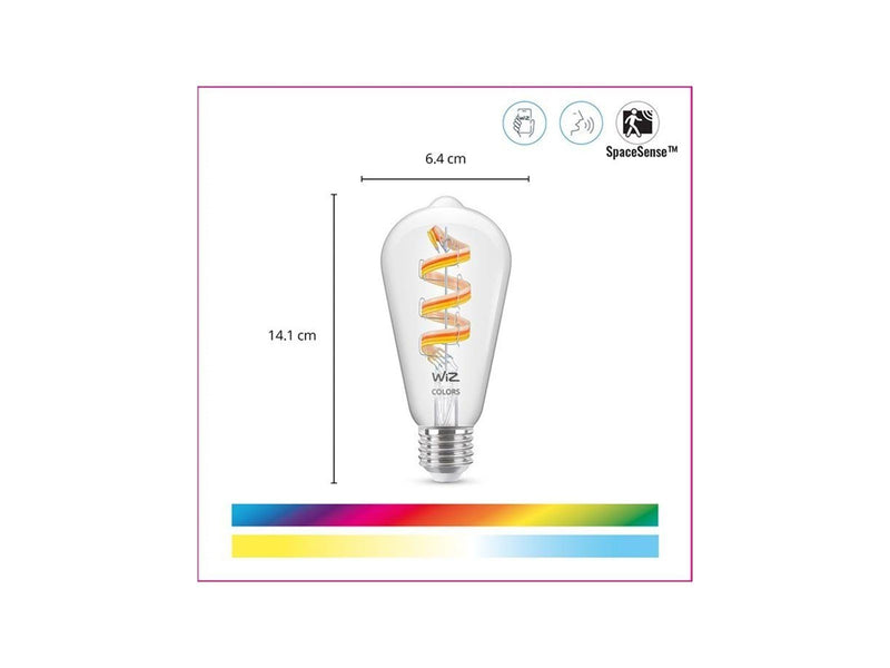 WiZ Filament Edison ST64 6.3W RGB E27 Clear