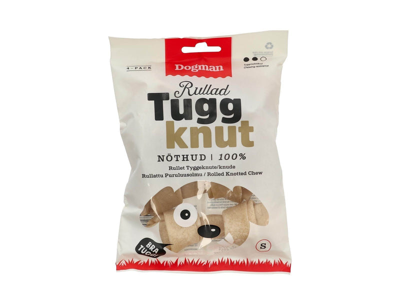 Dogman Kauknoten Gerollt Rinderrohhaut S 4-Pack