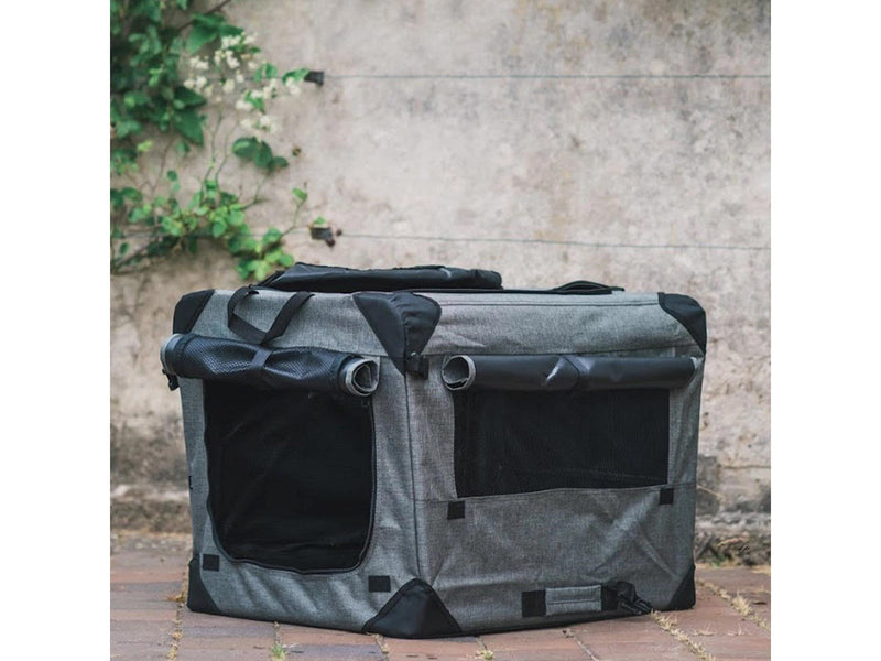 Dogman Pet Canvas Crate Milou Grey 60x42x42cm