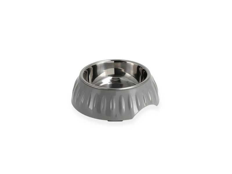 Dogman Retro-Futter- und Wassernapf Grau Groß 700ml 22.6x7.2cm