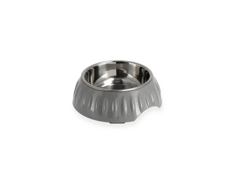 Dogman Retro-Futter- und Wassernapf Grau Klein 160ml 14x4.6cm