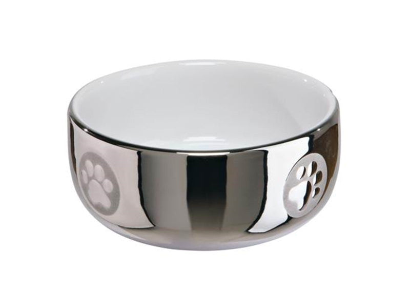 Trixie Ceramic Bowl cat 0.3 l/ø 11 cm silver/white