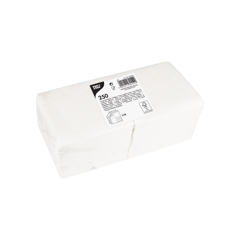 PAPSTAR Servietten weiß 2-lagig 12,5 x 12,5 cm - 250 Stück
