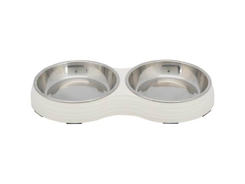 Trixie Bowl Set melamine/stainless steel 2x0.2 l/ø13cm/27x3x14cm