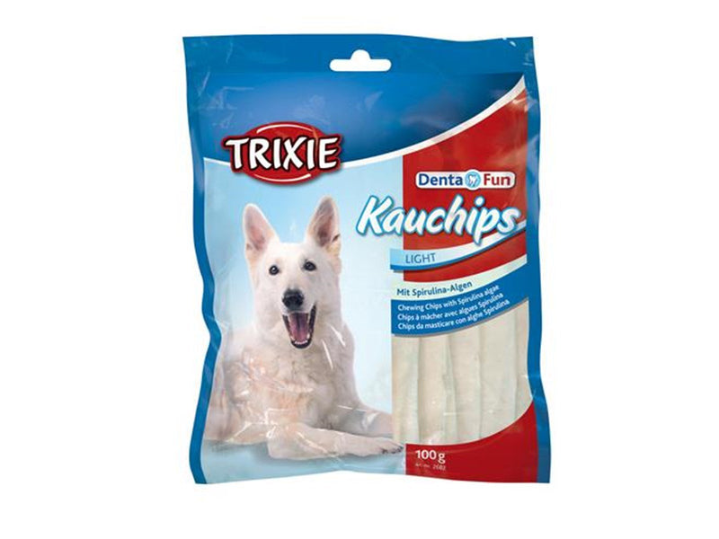 Trixie Denta Fun Spirulina Chewing Chips packaged 100 g