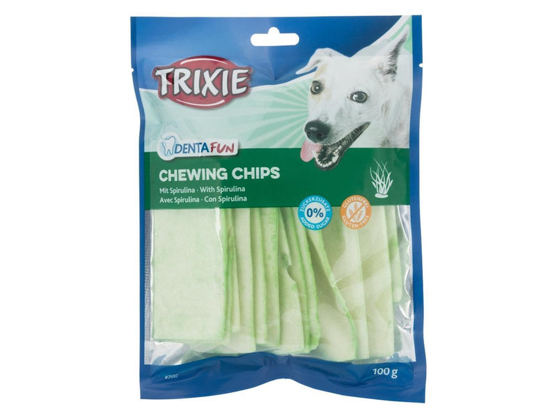 Trixie Denta Fun Spirulina Chewing Chips packaged 100 g