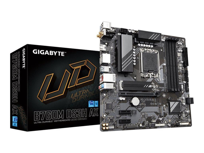 GIGABYTE B760M DS3H AX Mainboard - Intel B760 - Intel LGA1700 socket - DDR5 RAM - Micro-ATX