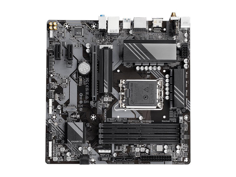 GIGABYTE B760M DS3H AX Mainboard - Intel B760 - Intel LGA1700 socket - DDR5 RAM - Micro-ATX