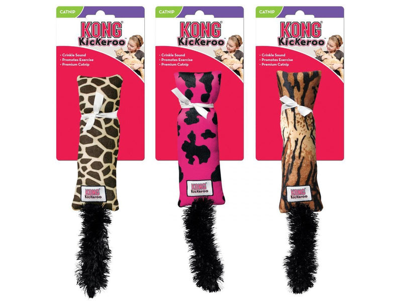 KONG Cat Toy Kickeroo Safari Catnip Assorted Colors 29cm