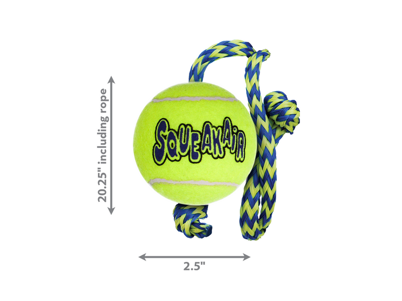 KONG Dog Toy SqueakAir Ball with Rope