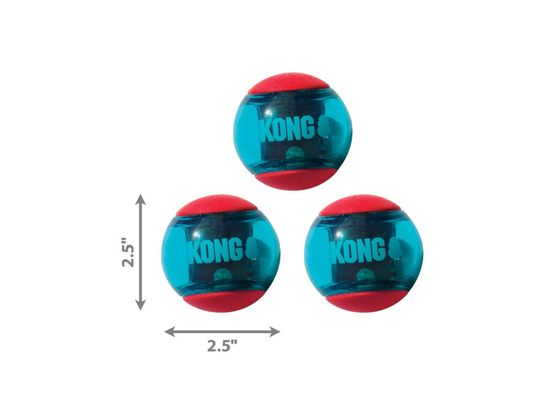 KONG Dog Toy Squeezz Action Ball Red Medium (3-Pack)