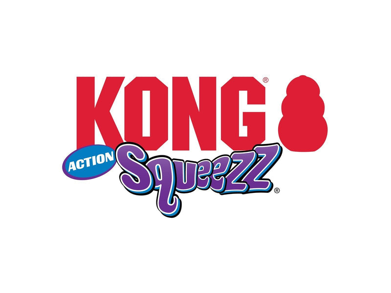 KONG Dog Toy Squeezz Action Ball Red Medium (3-Pack)