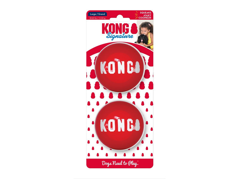 KONG Dog Toy Signature Balls Large 8cm (2-Pack)