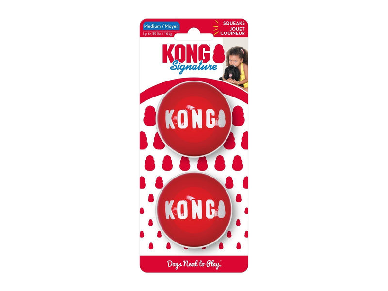 KONG Dog Toy Signature Balls Medium 6cm (2-Pack)