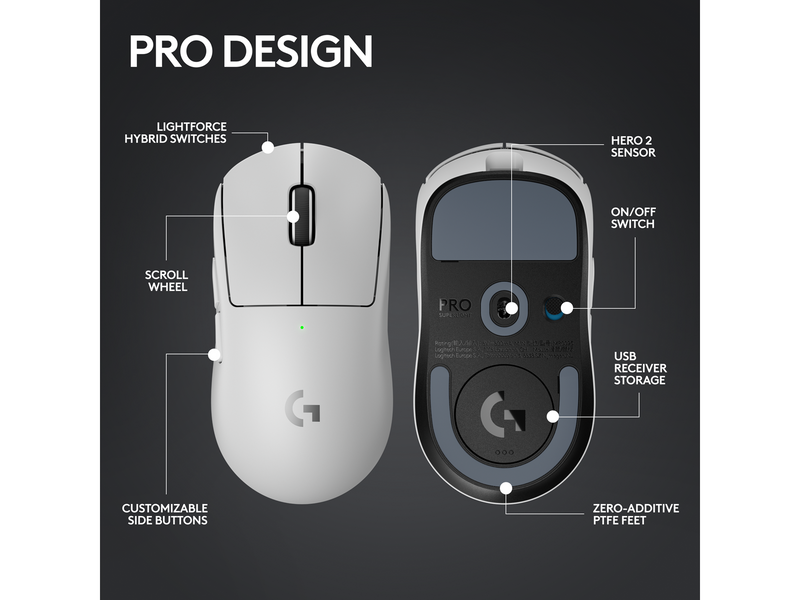 Logitech G PRO X SUPERLIGHT 2 - Gaming Maus (Weiß)