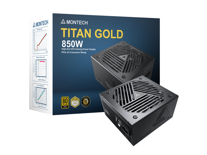 Montech Titan 850 Netzteile - 850 Watt - 135 mm - ATX - 80 Plus Gold zertifiziert