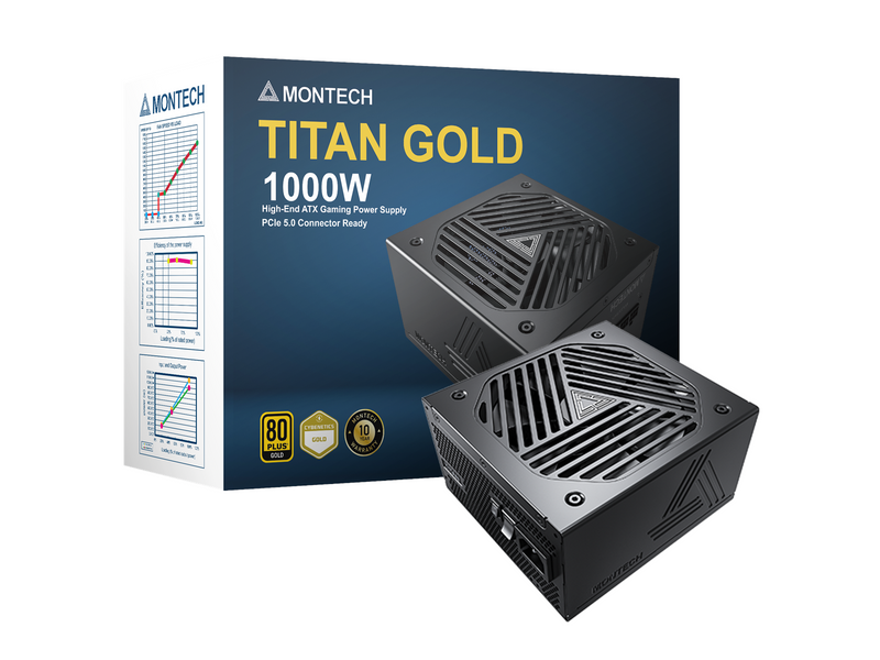 Montech Titan 1000 Netzteile - 1000 Watt - 135 mm - ATX - 80 Plus Gold zertifiziert