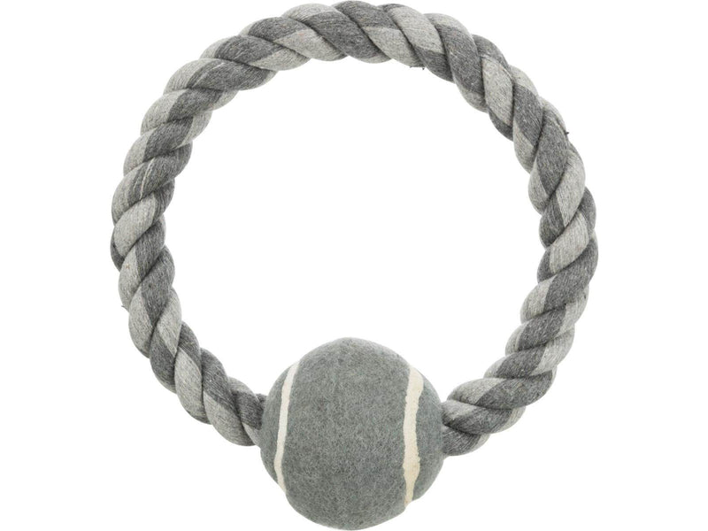 Trixie Rope Ring with Tennis Ball 6.4cm assorted colours
