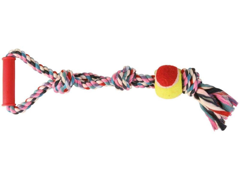 Trixie Playing Rope with Tennis Ball ø6/50cm assorted colours
