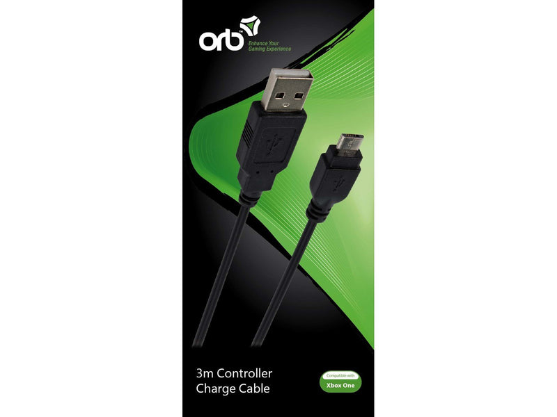 Orb XBox One 3m Controller Charge Cable - Wired Charging cable for wireless game controller - Microsoft Xbox One
