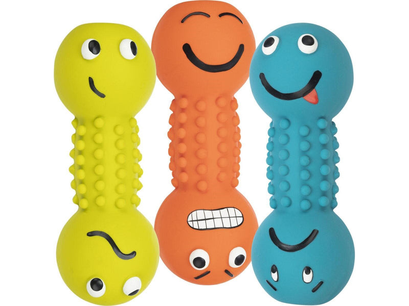 Trixie Smiley dumbbell latex 19 cm assorted colours