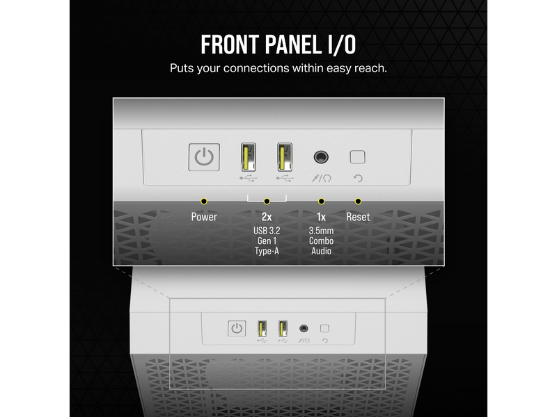 Corsair 3000D AIRFLOW TG - White - Gehäuse - Miditower - Weiß