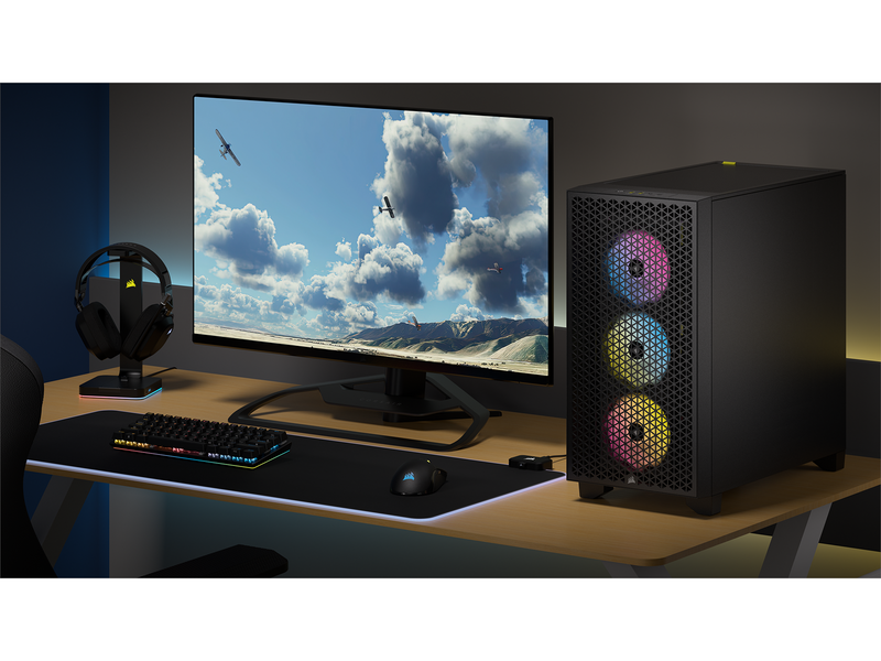Corsair 3000D RGB AIRFLOW TG - Black - Gehäuse - Miditower - Schwarz