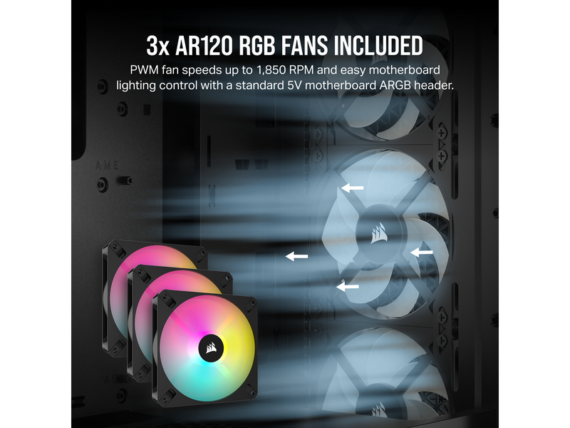 Corsair 3000D RGB AIRFLOW TG - Black - Gehäuse - Miditower - Schwarz