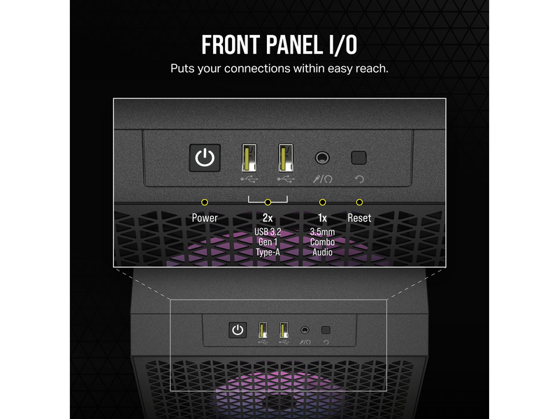 Corsair 3000D RGB AIRFLOW TG - Black - Gehäuse - Miditower - Schwarz