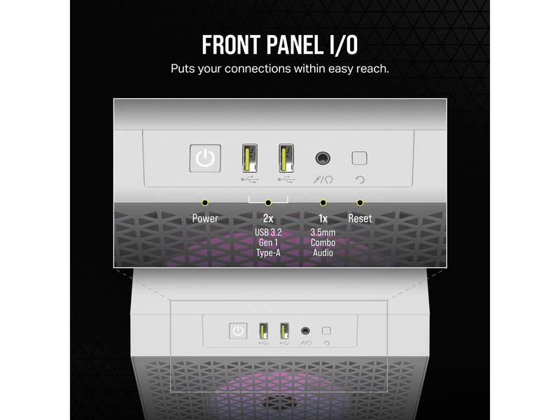 Corsair 3000D RGB AIRFLOW TG - White - Gehäuse - Miditower - Weiß