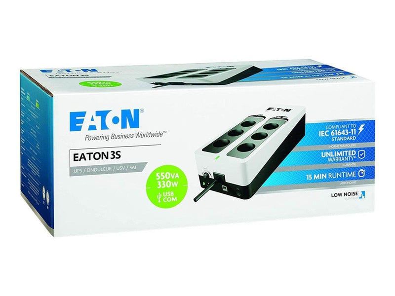 Eaton 3S550F 3S Gen2 UPS FR 550 VA 330 W Input: French Outputs: (3) French (3) French surge only