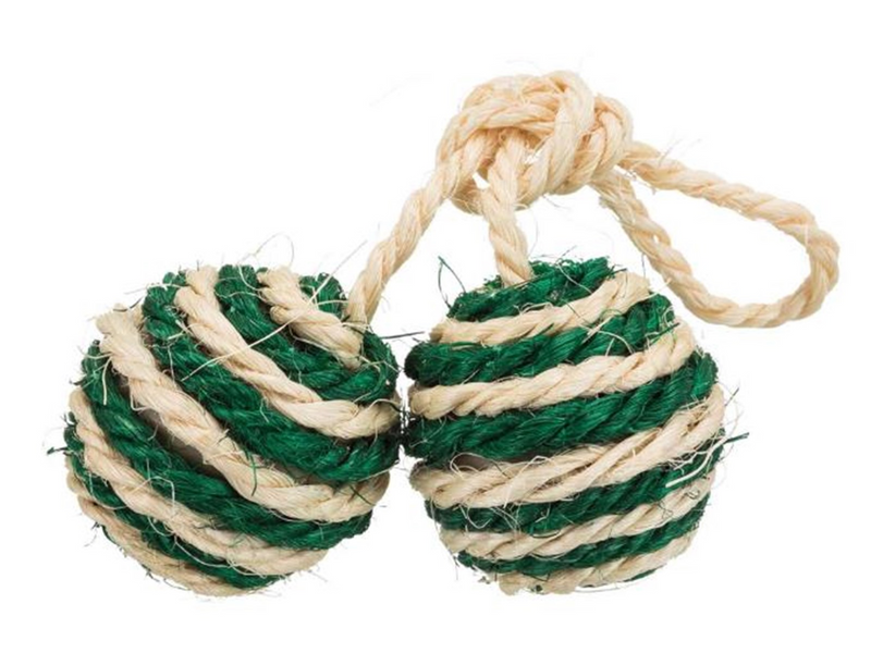 Trixie 2 Balls on a Rope ø 4.5 cm assorted colours