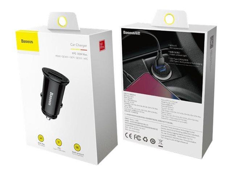 Baseus car power adapter - USB USB-C - 30 Watt