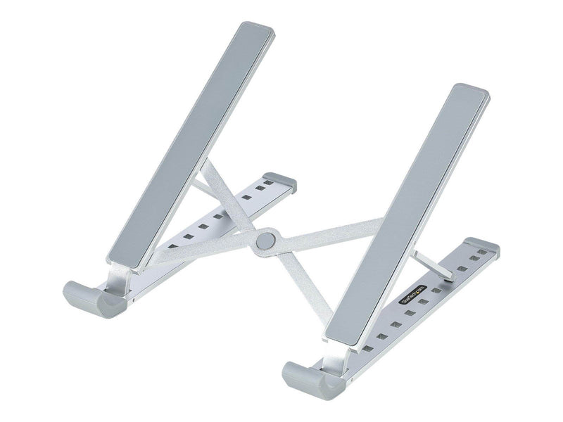 StarTech.com Foldable Laptop Riser Stand Portable Height Adjustable Ergonomic Laptop Stand Ventilated Aluminum Frame Supports 22