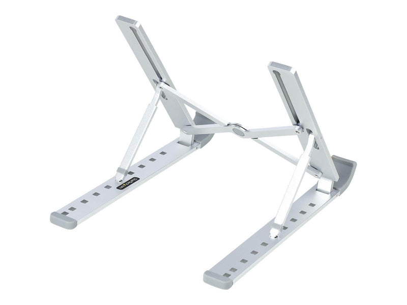 StarTech.com Foldable Laptop Riser Stand Portable Height Adjustable Ergonomic Laptop Stand Ventilated Aluminum Frame Supports 22