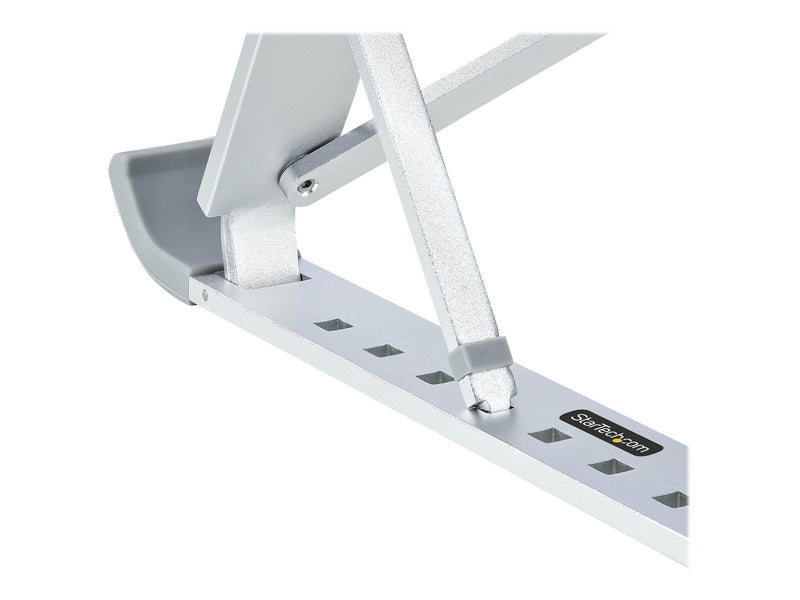StarTech.com Foldable Laptop Riser Stand Portable Height Adjustable Ergonomic Laptop Stand Ventilated Aluminum Frame Supports 22