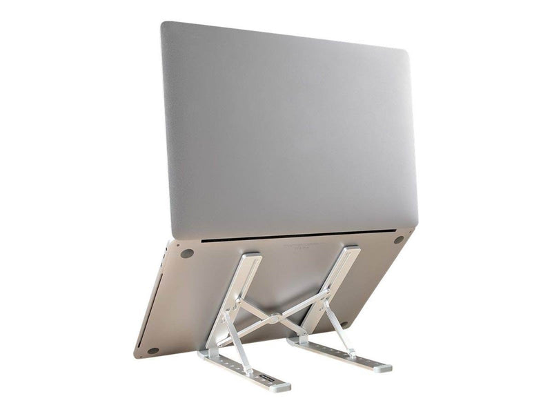 StarTech.com Foldable Laptop Riser Stand Portable Height Adjustable Ergonomic Laptop Stand Ventilated Aluminum Frame Supports 22