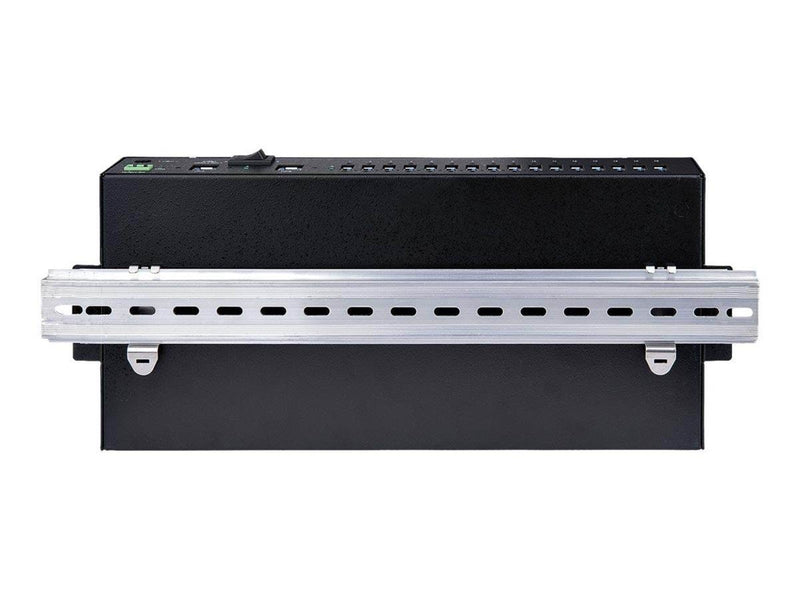 StarTech.com 16-Port Industrial USB 3.0 Hub 5Gbps Metal DIN/Surface/Rack Mountable ESD Protection Terminal Block USB-Hubs - USB