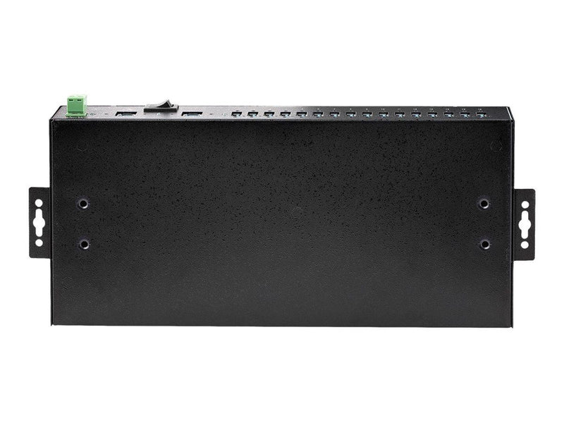 StarTech.com 16-Port Industrial USB 3.0 Hub 5Gbps Metal DIN/Surface/Rack Mountable ESD Protection Terminal Block USB-Hubs - USB