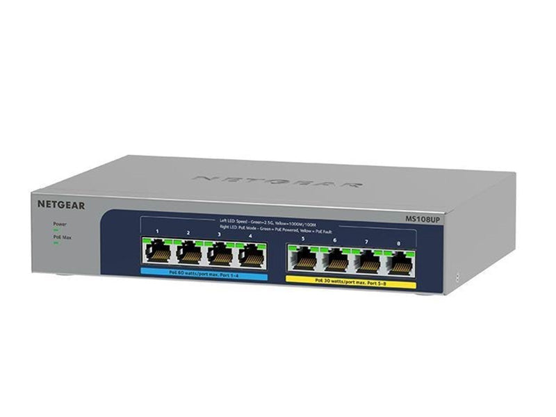 Netgear MS108UP-100EUS 8-port Multi-Gigabit (2.5G) Ultra60 PoE++ Ethernet Unmanaged Switch