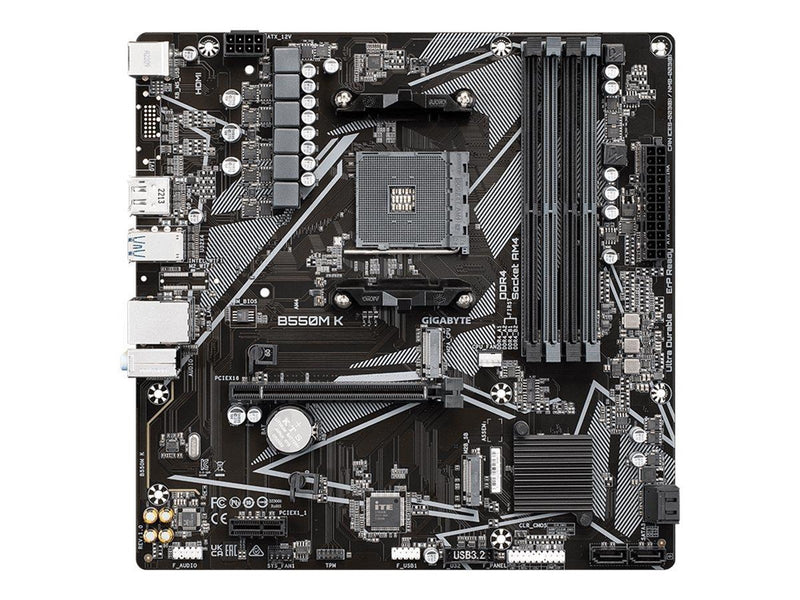 GIGABYTE B550M K Mainboard - AMD B550 - AMD AM4 socket - DDR4 RAM - Micro-ATX