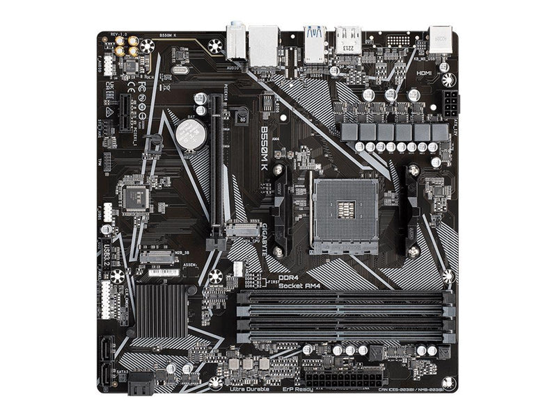 GIGABYTE B550M K Mainboard - AMD B550 - AMD AM4 socket - DDR4 RAM - Micro-ATX