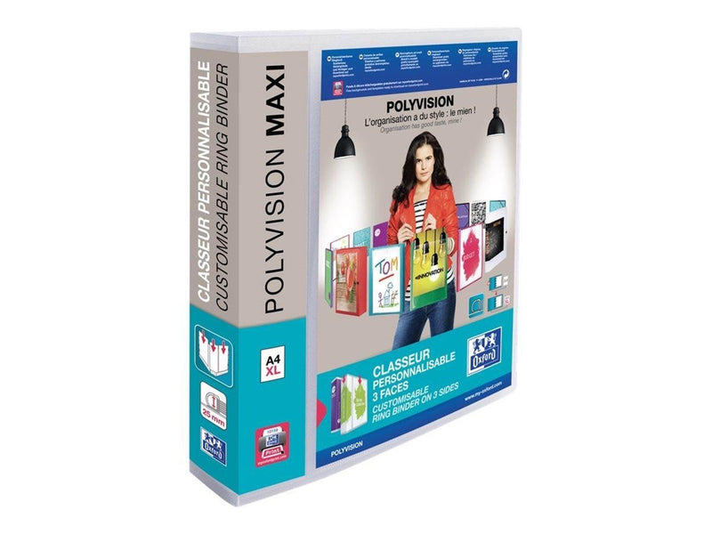 Oxford Polyvision - presentation ring binder - for A4 Maxi - capacity: 390 sheets - translucent