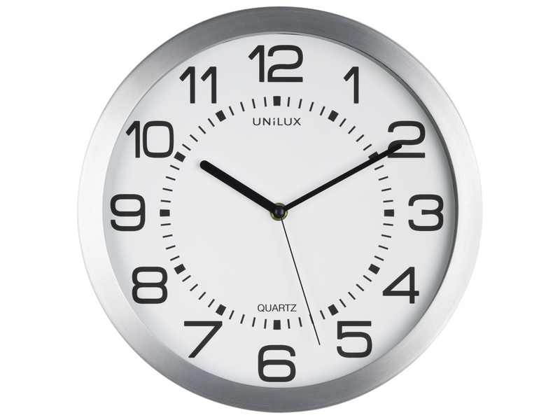 Unilux Moon Clock backlit metal grey