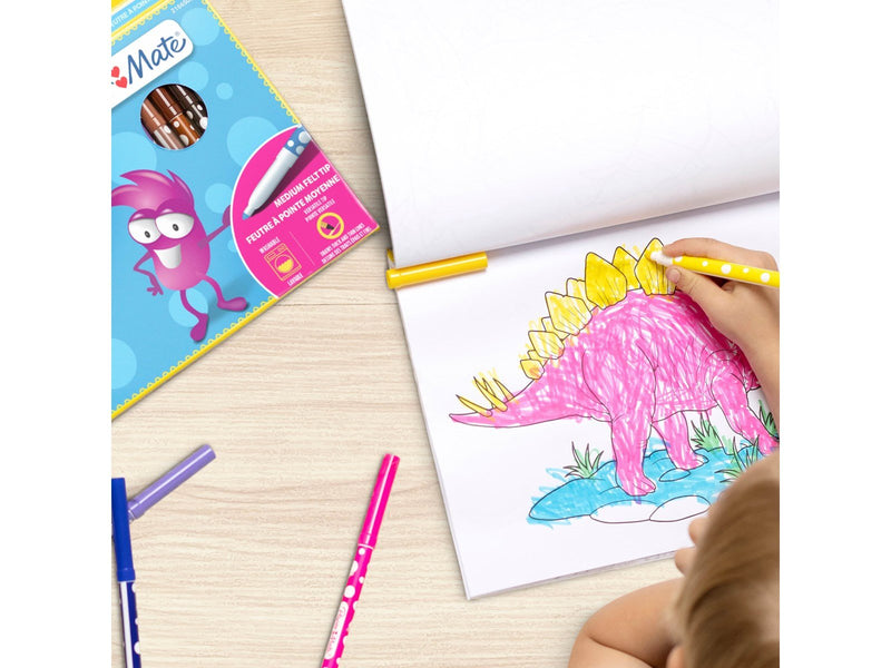Paper Mate Malstifte mit Filzspitze für Kinder | Dual-Ended-Design | Waschbare Tinte | Verschiedene Farben | 15 Faserspitzenmark