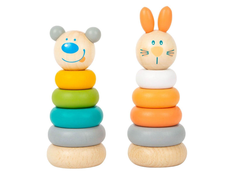 Small Foot - Wooden Stacking Tower Animal Pastel