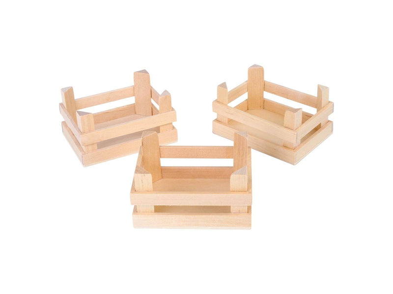 Small Foot - Wooden Crates Small 10x8x5.5cm set of 3